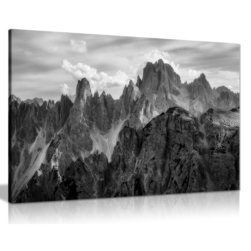 Panther Print Fine Art Prints Black & White High Mountain Peaks Artistic Framed Canvas Prints, Pictures For Home Walls, Bedroom, Living Room & Bathroom Decor - Wrapped Canvas Art Prints