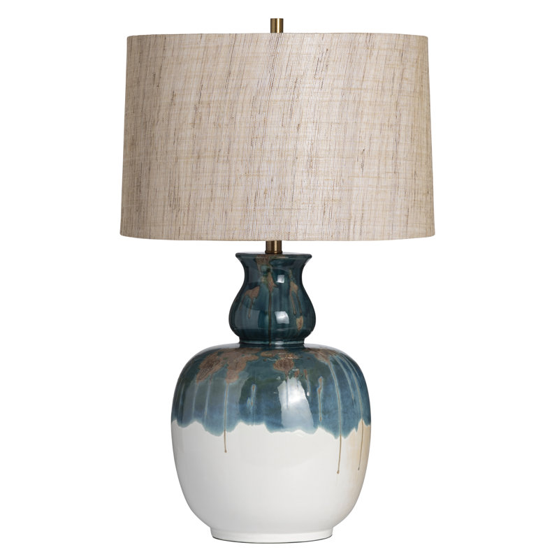 Lampe de table 31,5 "en céramique avec abat-jour en toile de jute