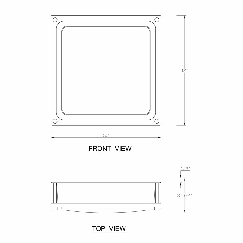 Plafonnier encastré 1 lumière DEL Blatch, H 3,75 po x l 12 po x P 12 po