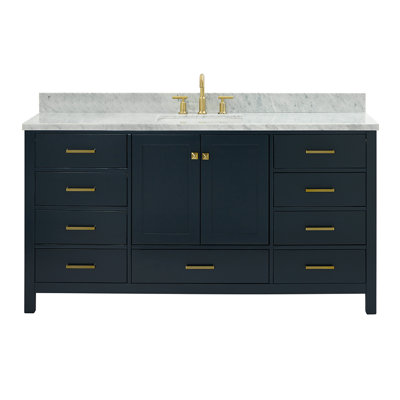Flynt 67'' Single Bathroom Vanity with Carrara Marble Top