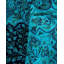 Tapis unique bleu / bleu sarcelle / noir Overyed 10 pi 1 po x 10 pi 2 po Overyed
