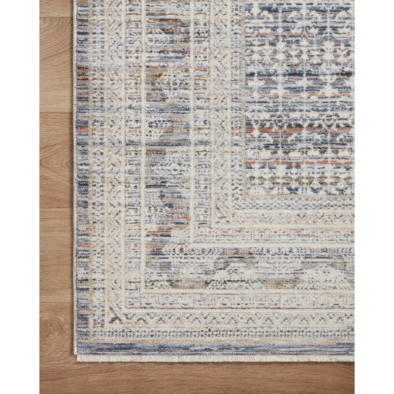Ocean and Multicolor Synthetic Rectangular Area Rug 11'6" x 15'7"