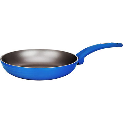 Petite poêle à frire 8 po Nuthausf - Batterie de cuisine élégante antiadhésive avec intérieur gris clair et extérieur bleu (Fonctionne avec le modèle: NCCW12BLU)