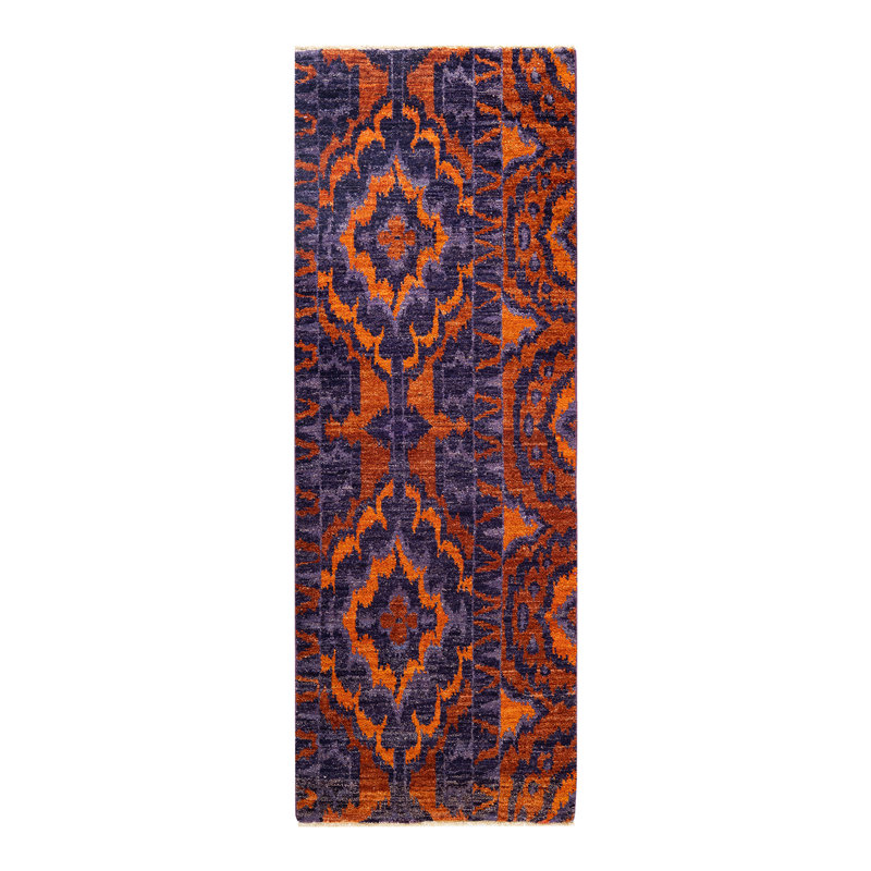 Garbert One-of-a-Kind 2'7" X 8'3" 2010s Runner Wool Area Rug Purple