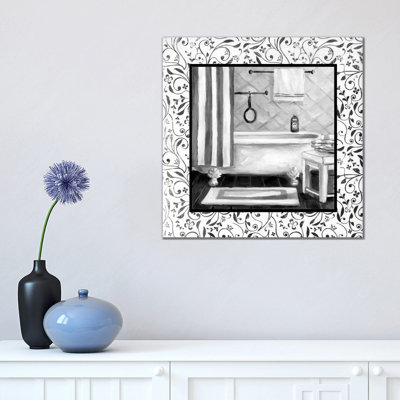 Black And White Bath I by Carol Robinson - Wrapped Canvas Print