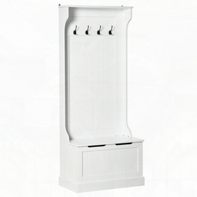 Hall Tree with Coat Rack, Storage and Sitting Bench