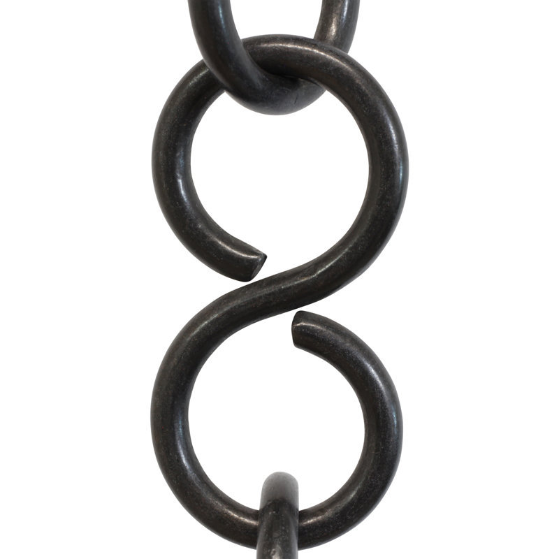 Chaîne en laiton massif en forme de S non soudée, H 36 po x l 0,94 po x P 0,16 po, Oil Bronzed Black