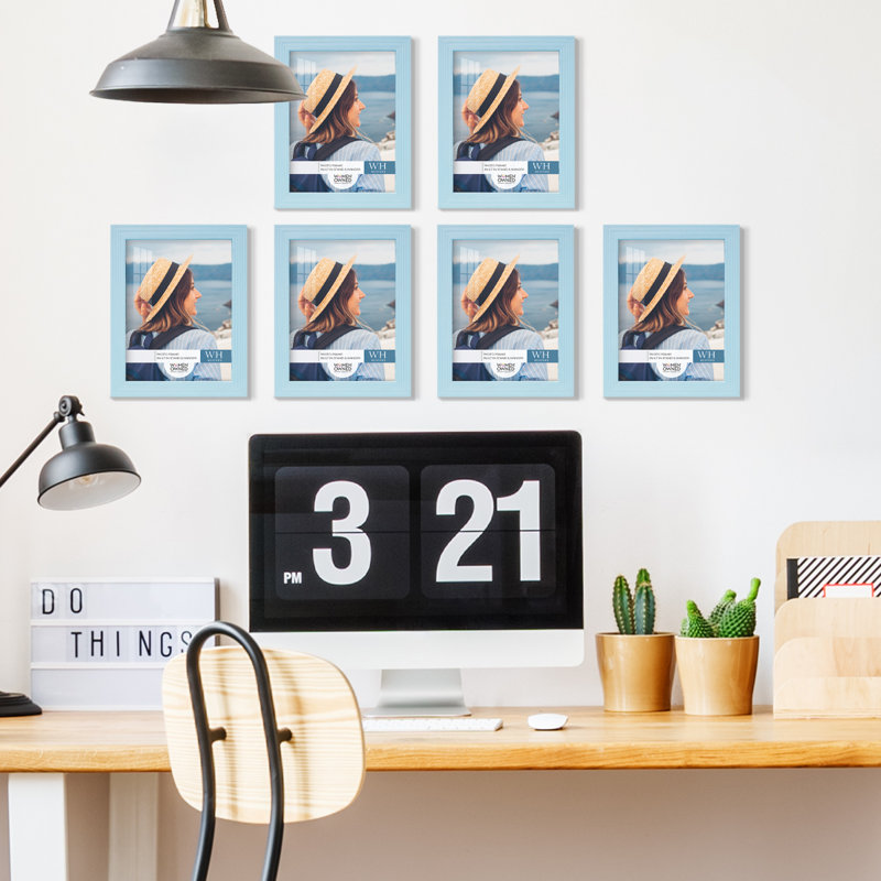 Light Blue Wood Picture Frame - Set of 6, 6" x 8"