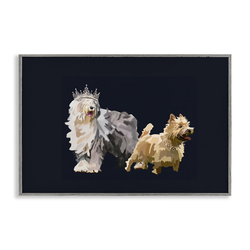 «Dog Duo with Crowns», estampe numérique par Amelia Noyes, Estampe numérique Farmhouse, H 20 po x l 30 po