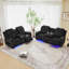 Sizemore 2 Piece Reclining Corduroy With Storage Cup Holder And Bluetooth Speaker Led Light Living Room Set-121723483
