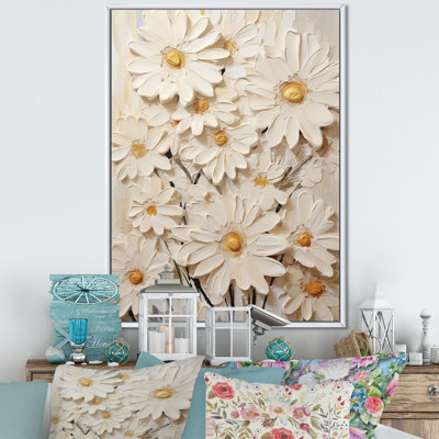 «White Daisy Fields Elegance III», reproduction sur toile