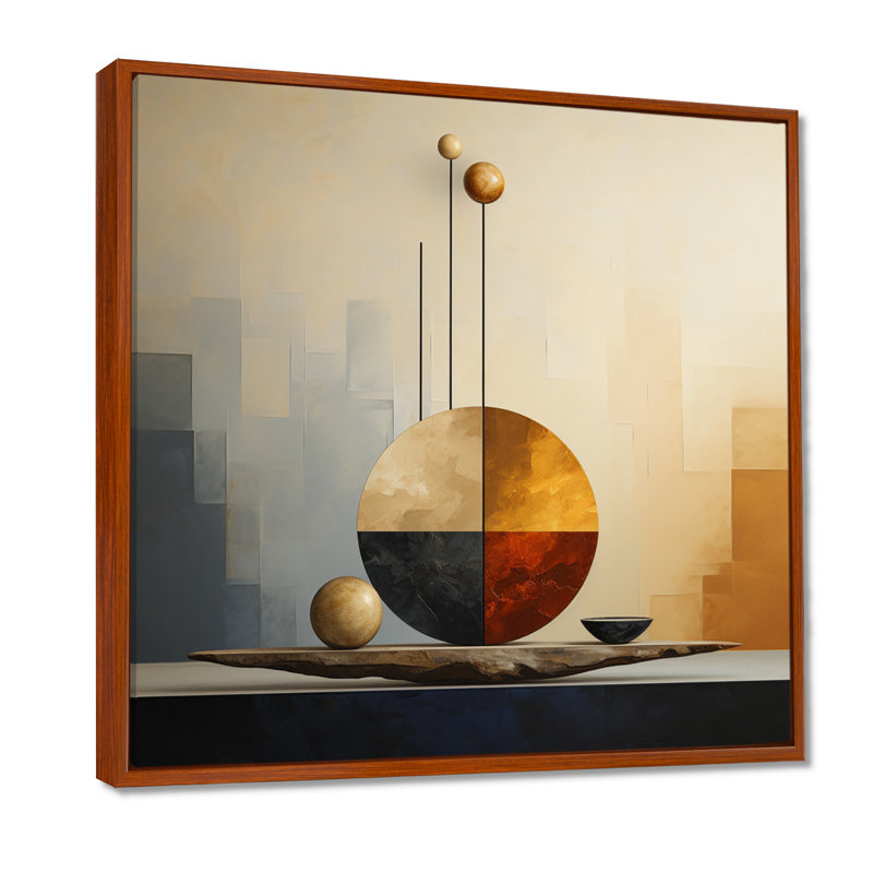 Décoration murale Zen Zen, H 16 po x l 16 po, Toile brune avec cadre flottant