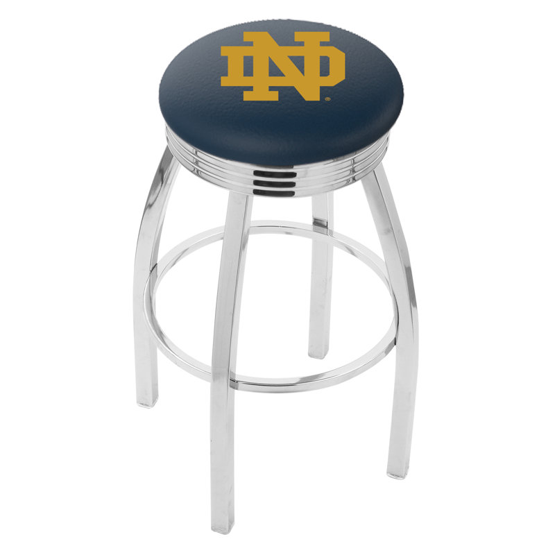 Tabouret de bar Logo Series, Tabouret de bar d'une hauteur de siège de 30 po, Noir soudé uni, Notre Dame (ND)