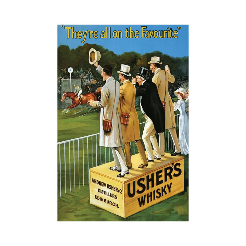 1911 Usher's Whisky - Print on Canvas, Wrapped Canvas, 30.48 cm H x 45.72 cm W