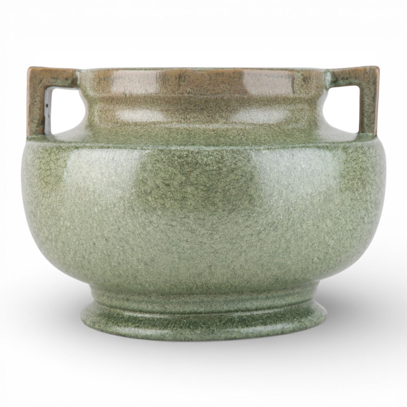 Green Speckled Ceramic Jardinière Planter