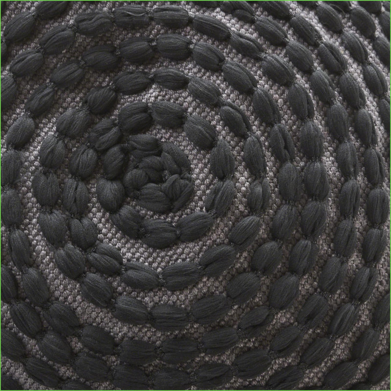Pouf, Modern Cylindrical Handcrafted Water-Resistant | Black | Waterproof Fabric, Black