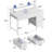 Computer Desk with Monitor Stand & Charging Station, Gaming Desk with LED Lights &  Drawers-567466501-567466502