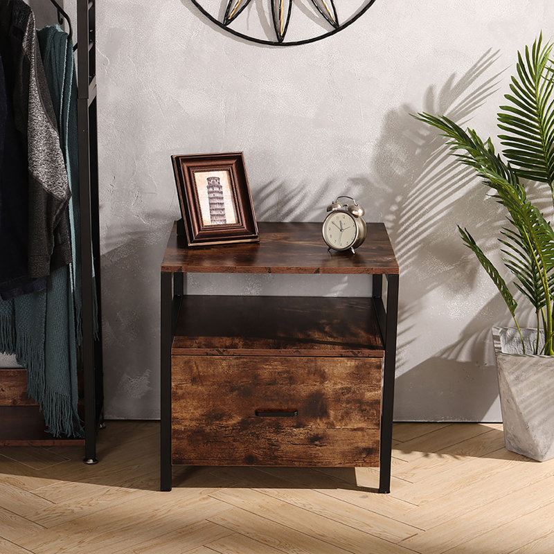 Biaselli 45cm W Manufactured Wood Bedside Table, White