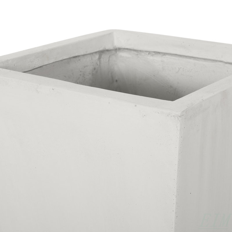 13" X 28.5" Outdoor Modern MGO Cast Stone Planter, White, H 28,58 po x l 13,08 po x P 13 po, Blanc mat