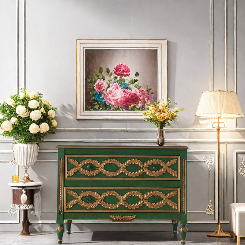 Modern Simple Green Porch Cabinet Accent Chest