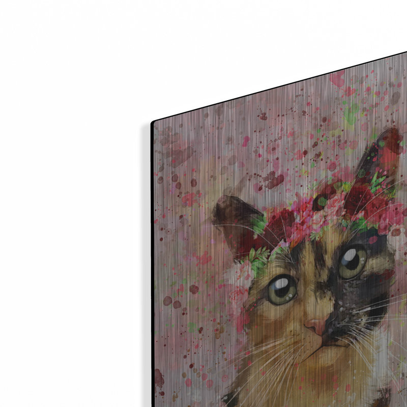Luxe Flower Art «Flower Crown Calico Cat 4» par Furb «Flower Crown Calico Cat 4» par Furbaby Affiliates, H 16 po x l 12 po