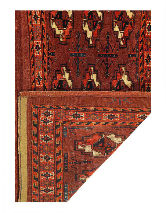 Handmade antique Turkmen Yomud rug 2'2'' X 4'