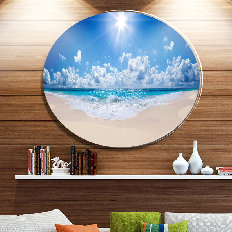 «Beautiful Tropical Beach Panorama», impression, H 38 po x l 38 po x P 1 po, Métal