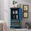 Vitrines bleues en bois massif