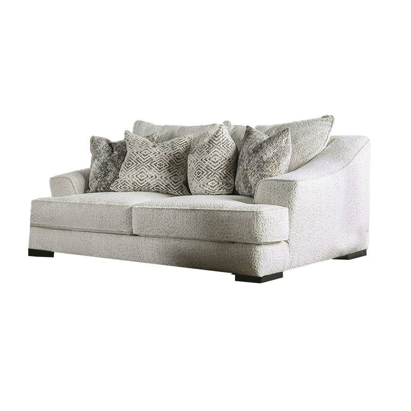 Causeuse contemporaine l 84,4 po, blanc cassé