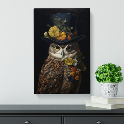 Owl Baroque Art - Wrapped Canvas