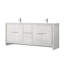 Meuble-lavabo blanc 80 po avec comptoir en quartz et robinet - fermeture en douceur, espace de rangement spacieux Deux armoires trois tiroirs 80 po pour une salle de bain envoûtante