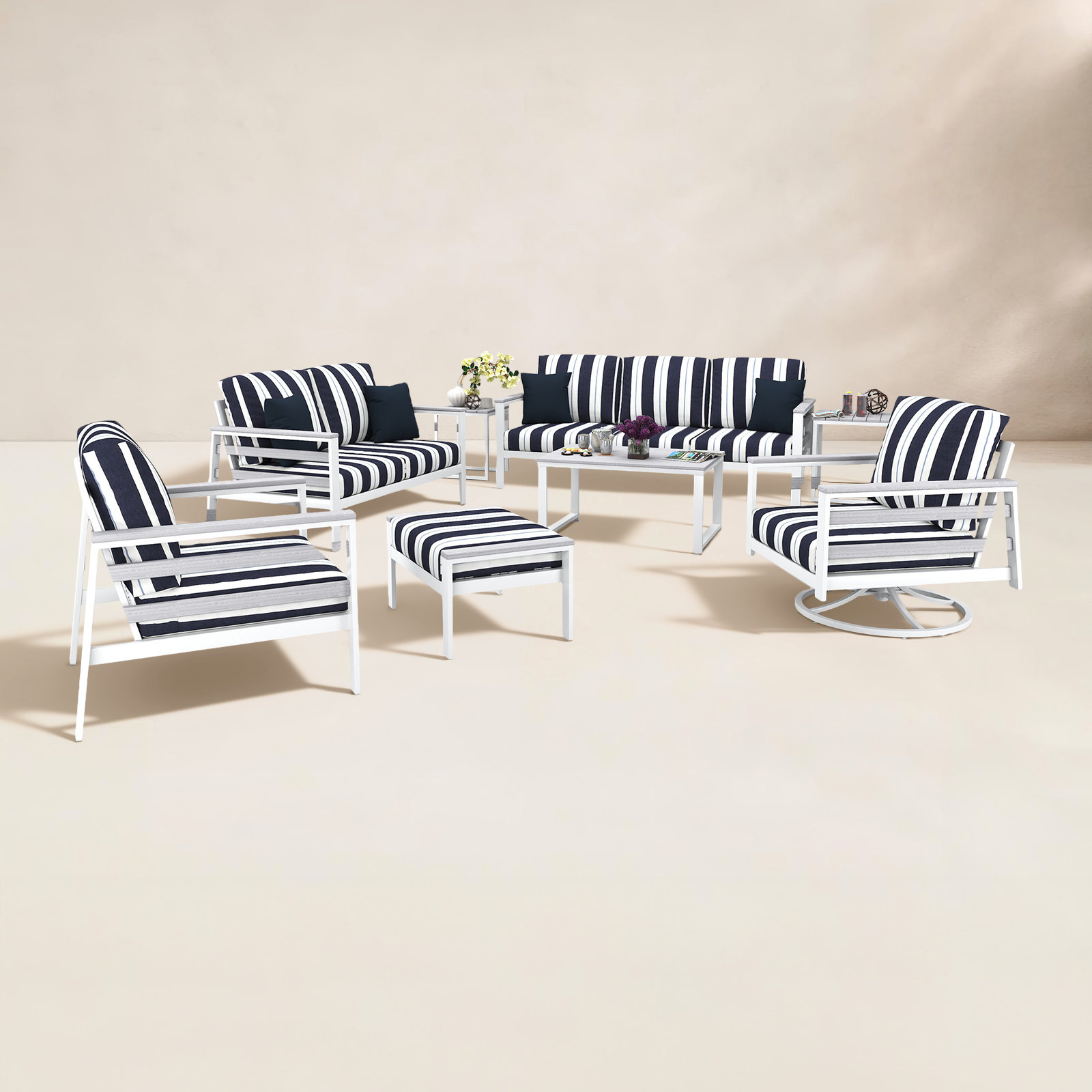 Townsend 7-Person Sunbrella® Patio Seating Group, White