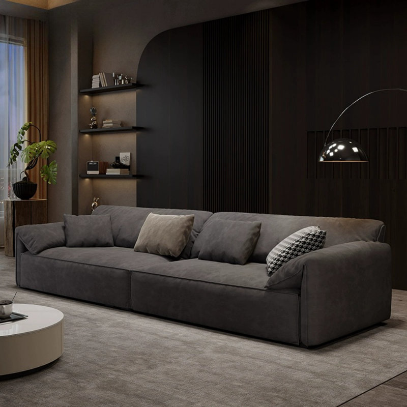 Canapé simple gris, H 30,7 po x l 102,3 po x P 41,3 po
