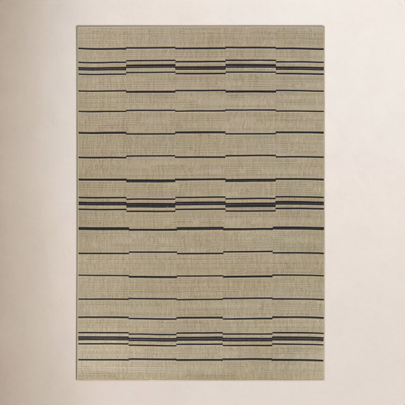 Tapis rayé intérieur / extérieur Veda, Rectangle 7 pi 10 po x 10 pi