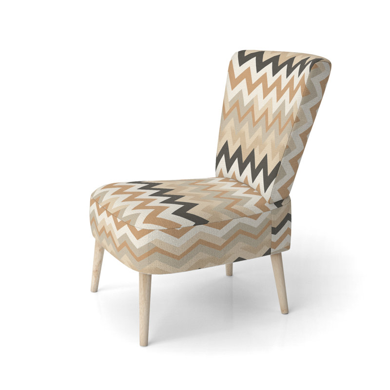 Fauteuil d'appoint rembourré beige et blanc, Mélange de polyester beige / blanc