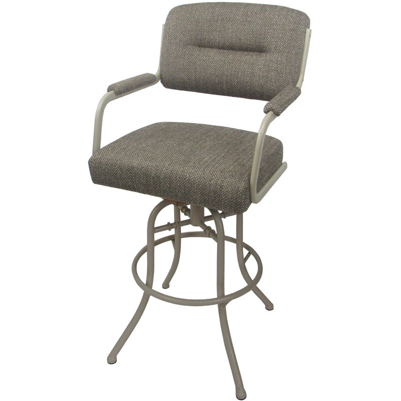 Tabouret de bar pivotant 30 po Jomiah, Beige, Brun clair