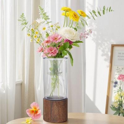 Vase rond en verre pour fleurs