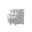 Twin Over Full Stairway Bunk Bed With Trundle,Gray-1433304846