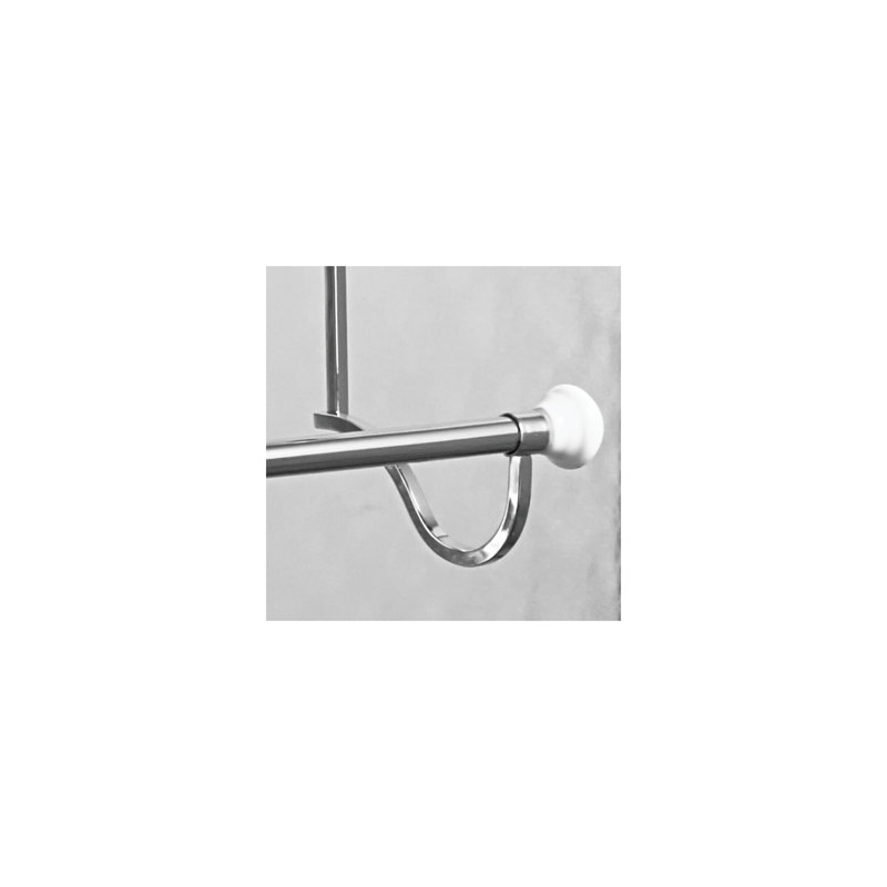 Chrome Over the Door 3-Bar Towel Rack with White Accents