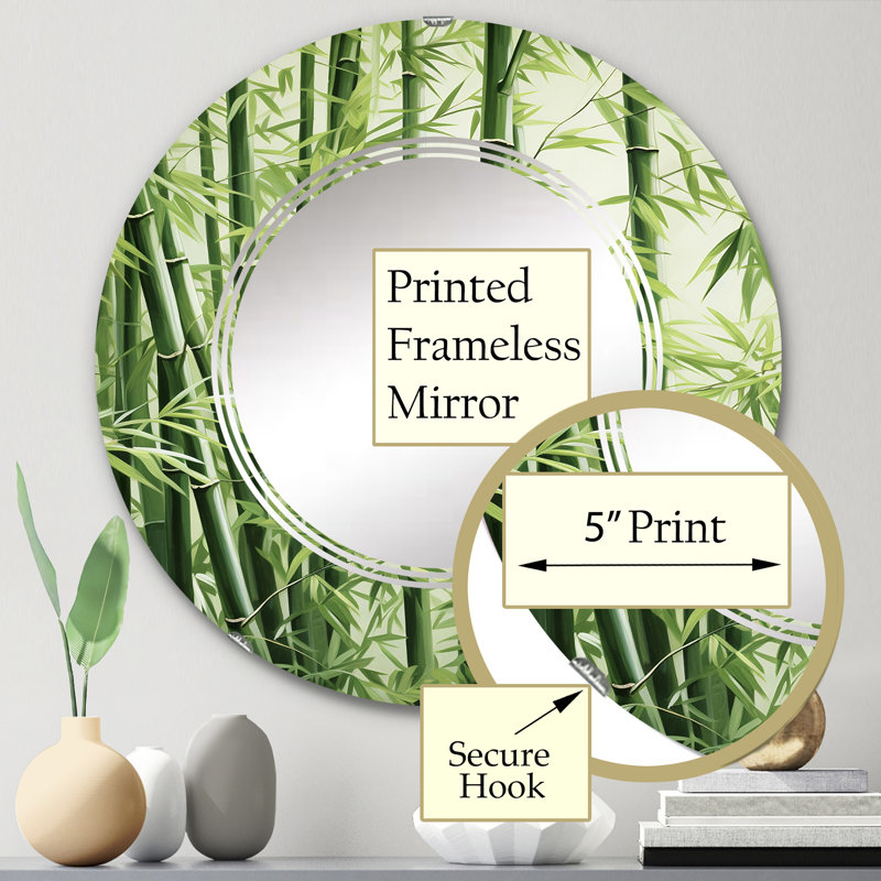 Pellerea - Miroir mural floral rond, 24 po x 24 po