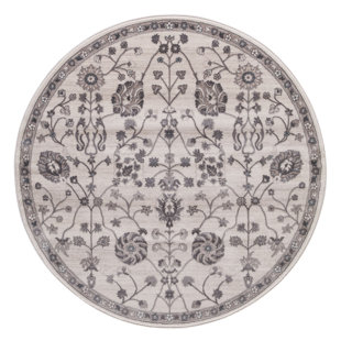 Tapis oriental ivoire tissé à la machine