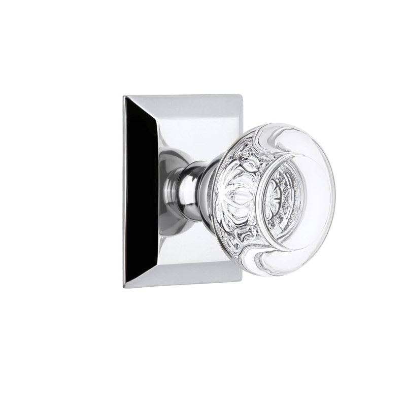 Rosette Grandeur Fifth Avenue avec bouton en cristal Bordeaux, Chrome brillant