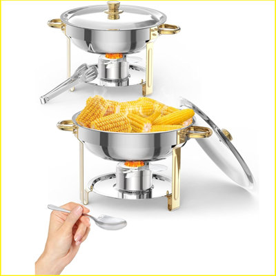 Chafing Dish Buffet Set,Stainless Steel Chafing Dishes for Catering, Chafers and Buffet Warmer Sets with Lid & Lid Holder, Spoon & Tweezers, for Parties Weddings Dinners