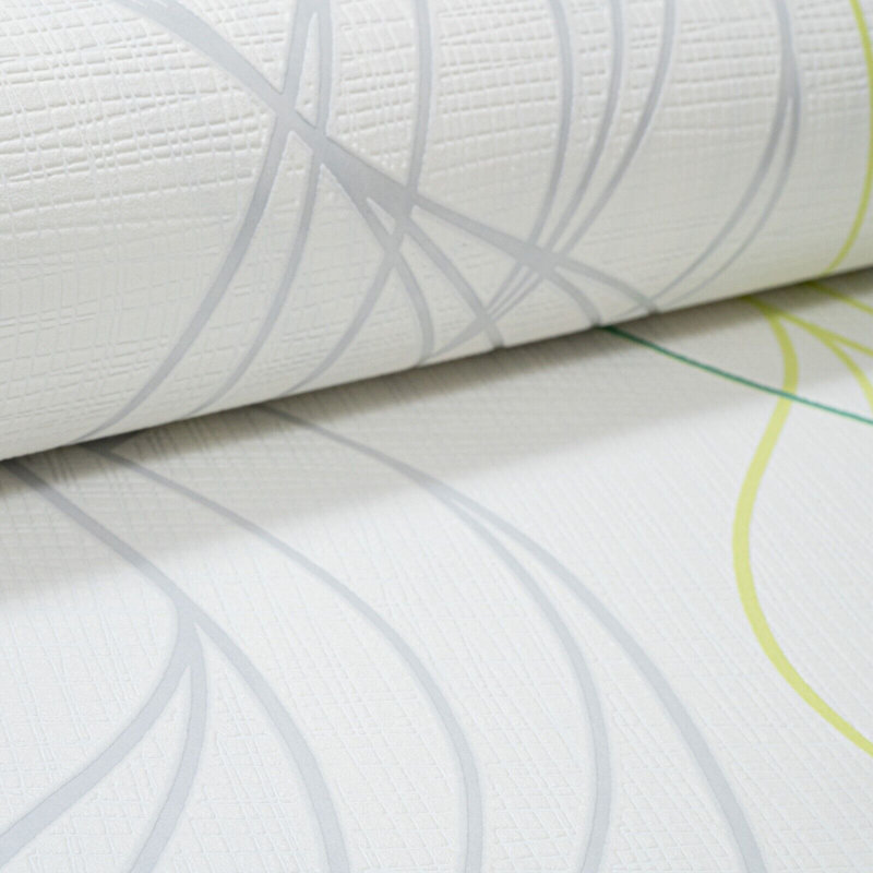 Avienne White Geometric Wave Wallpaper 10m x 53cm Textured Matte Roll