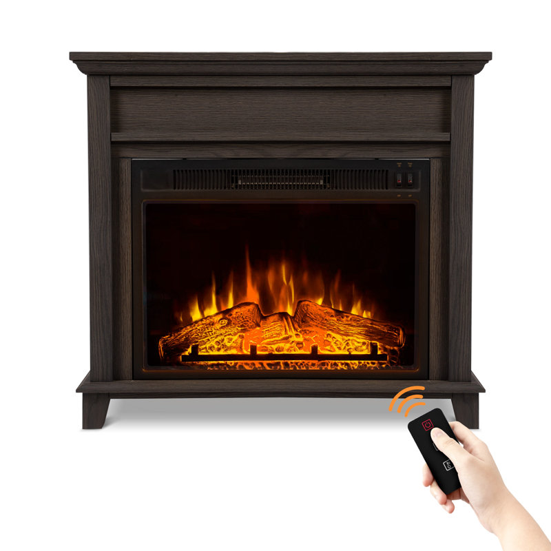 Annique 31.65" W Electric Fireplace, Gray