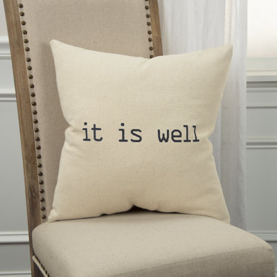 Inked Collection Square Cotton Pillow Cover & Insert
