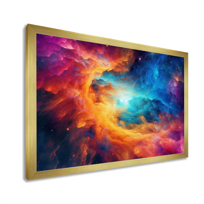Revolution Space III sur impression sur toile, H 12 po x l 20 po x P 1 po, Cadre doré à coins fermés