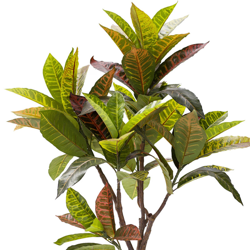 Artificial Croton Plant in Pot, 37" H x 32" W x 28" D