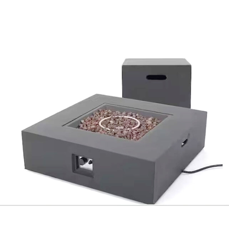 31" Square Fire Pit - 40,000 Btu, Gray