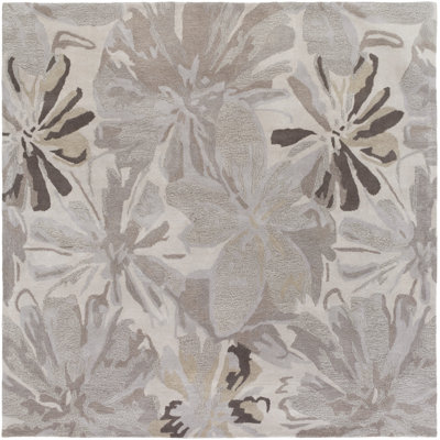 Elsberry Oriental Handmade Tufted Wool Light Grey Area Rug